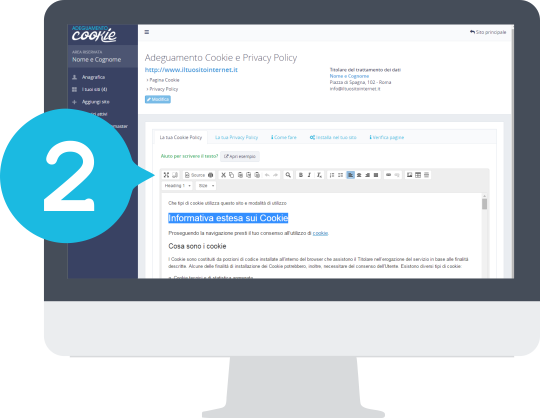 Conferma pagine Privacy e Cookie Policy